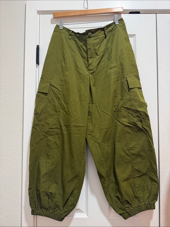 Future Collective Pants - Future Collective Olive Green Cargo Balloon Pants Medium